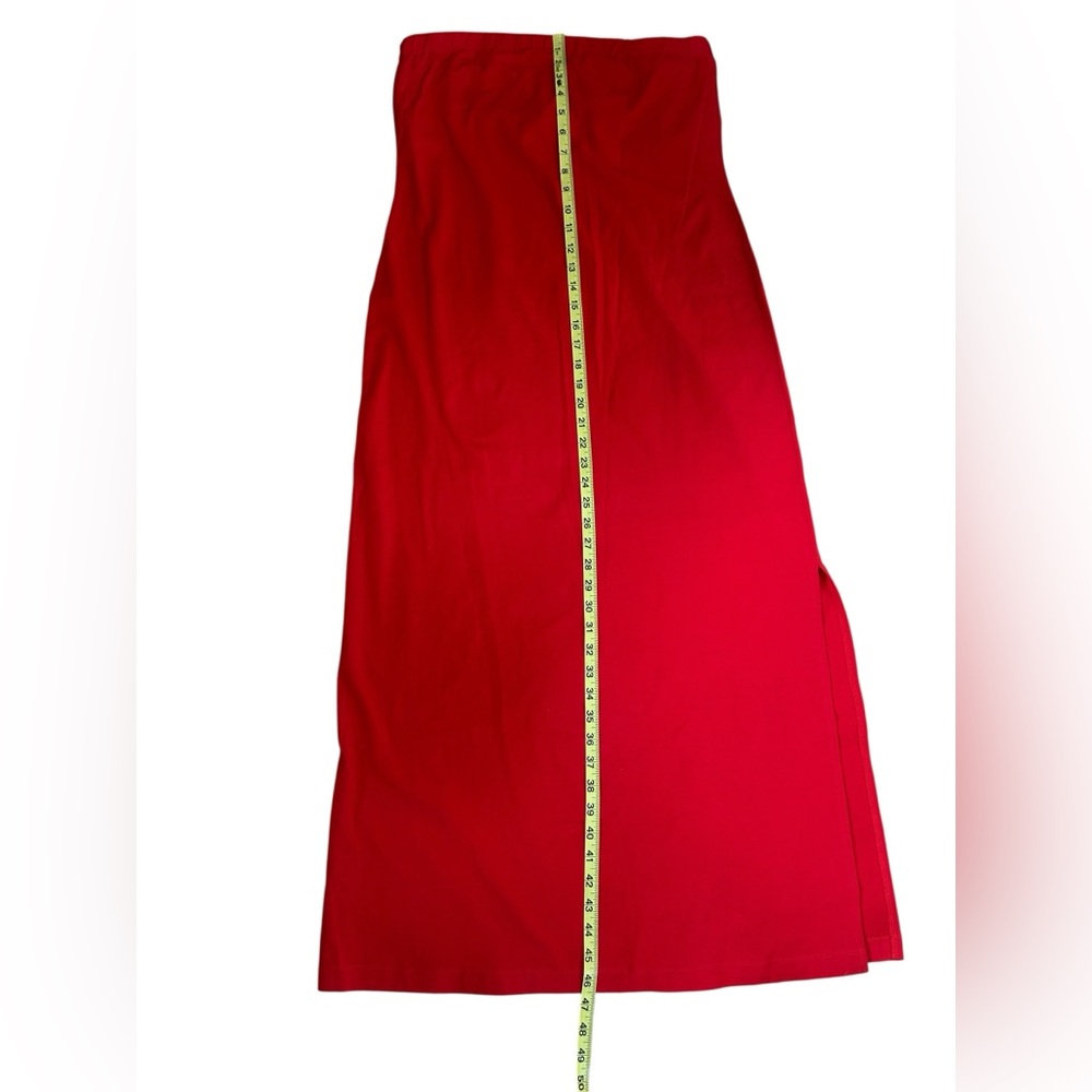 Boston Proper NWT Red Strapless Dress with Side Slit size Medium - Picture 6 of 8